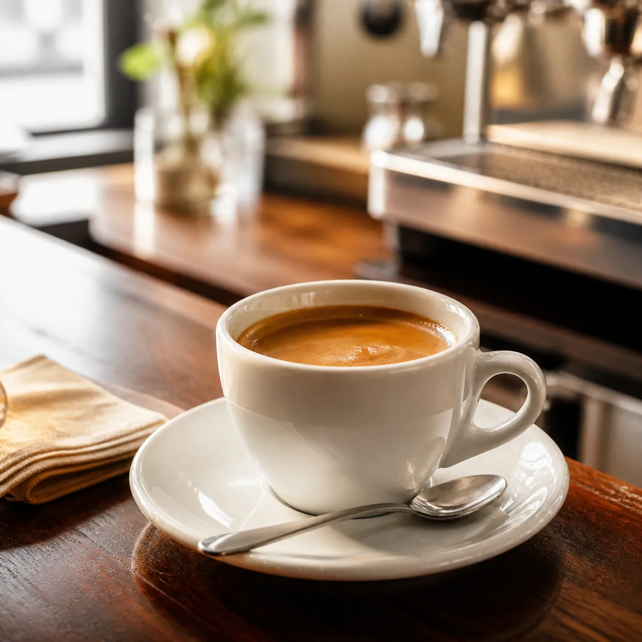 An illy cup and saucer on the counter